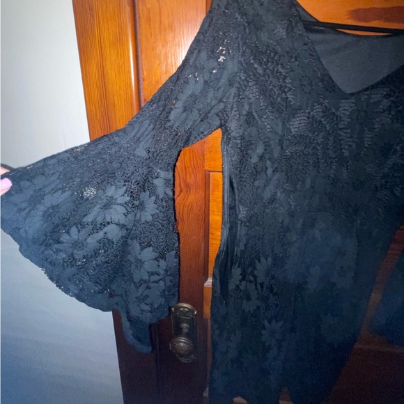 Trading with @lynds_e_curry// LuLus Little Black Lace Hippie Dress - Picture 7 of 7